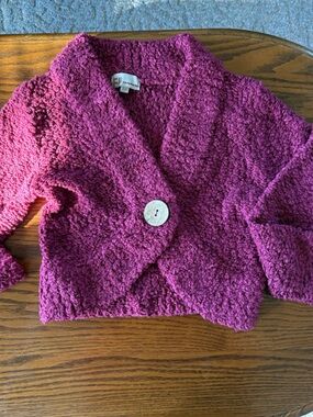 Costa Blanca Girls Bouclé Pea Coat - Magenta
